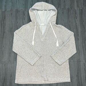 LOFT Lounge Cream & Grey Hoodie - Women’s Size M
